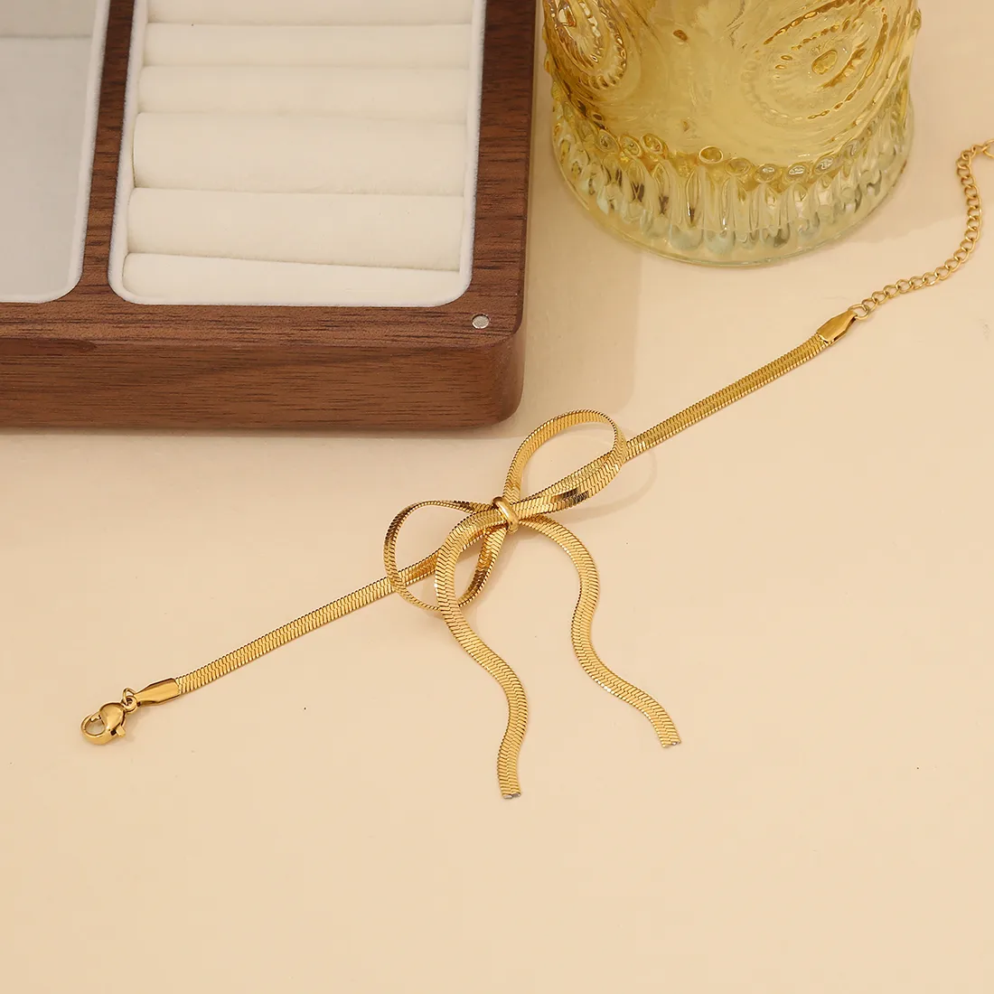 Wholesale Jewelry Elegant Simple Style Bow Knot 304 Stainless Steel 18K Gold Plated Jewelry Set display picture 4