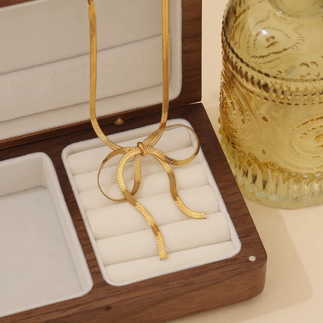 Wholesale Jewelry Elegant Simple Style Bow Knot 304 Stainless Steel 18K Gold Plated Jewelry Set display picture 9