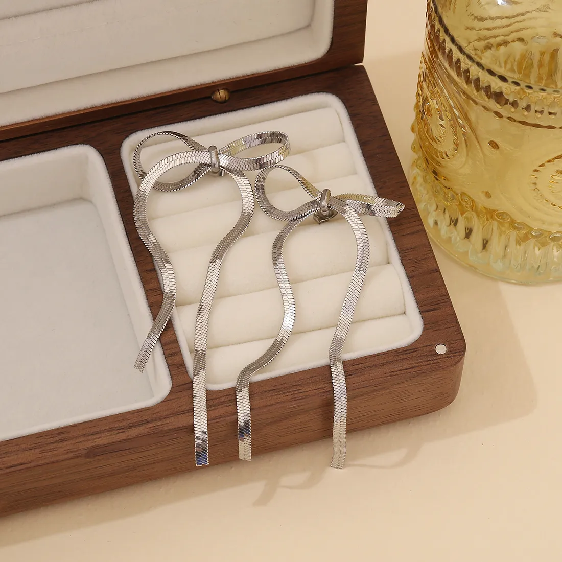 Wholesale Jewelry Elegant Simple Style Bow Knot 304 Stainless Steel 18K Gold Plated Jewelry Set display picture 5