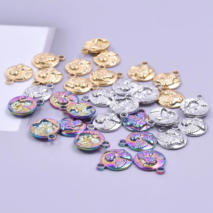 1 Piece 304 Stainless Steel Angel Pendant display picture 4