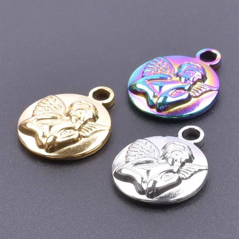 1 Piece 304 Stainless Steel Angel Pendant display picture 5