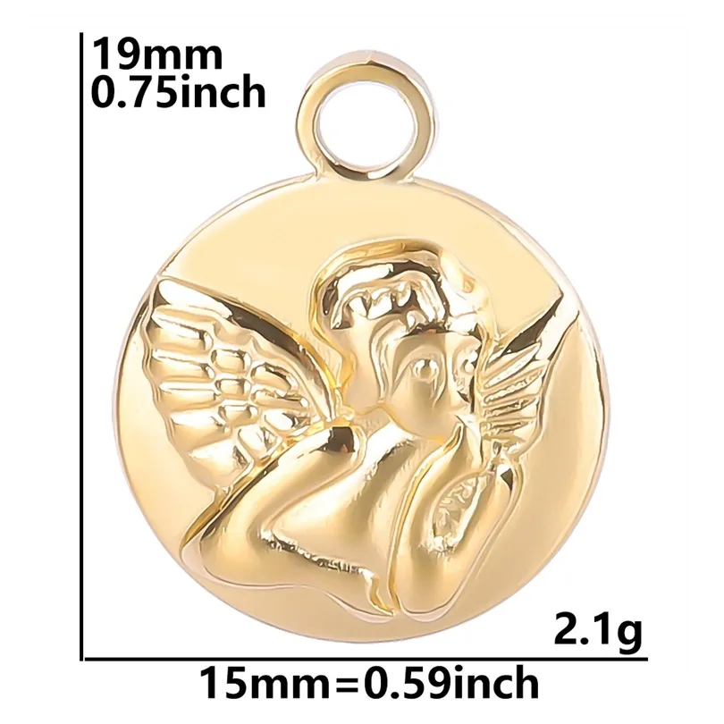 1 Piece 304 Stainless Steel Angel Pendant display picture 6