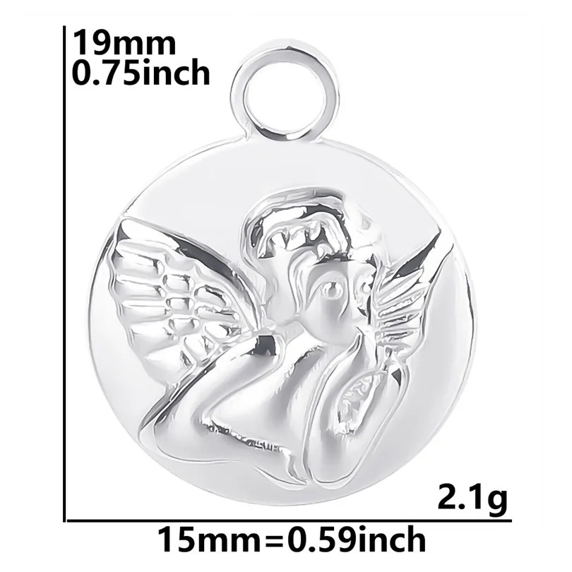 1 Piece 304 Stainless Steel Angel Pendant display picture 10