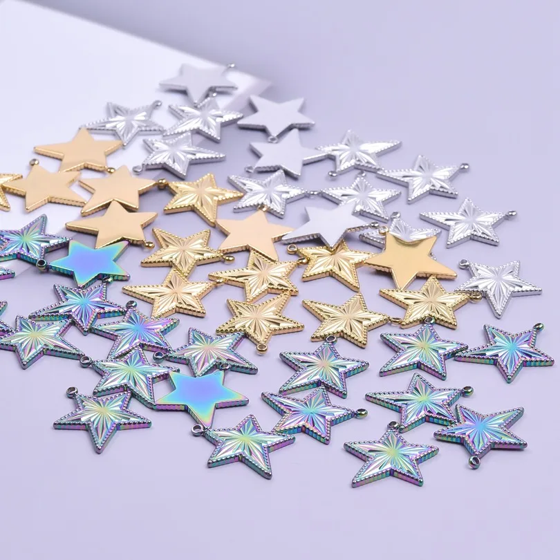 1 Piece 18 * 20mm Hole 1~1.9mm 304 Stainless Steel 18K Gold Plated Pentagram Polished Pendant display picture 4