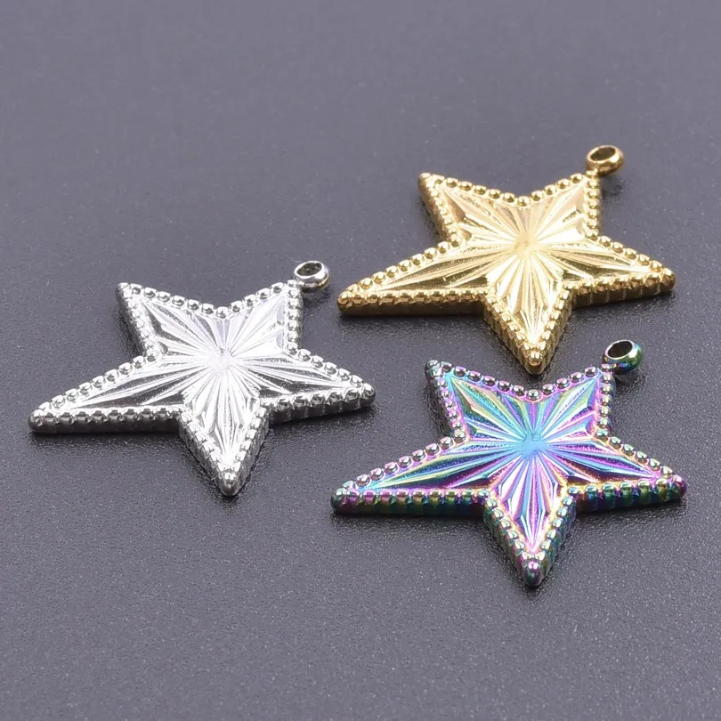 1 Piece 18 * 20mm Hole 1~1.9mm 304 Stainless Steel 18K Gold Plated Pentagram Polished Pendant display picture 5