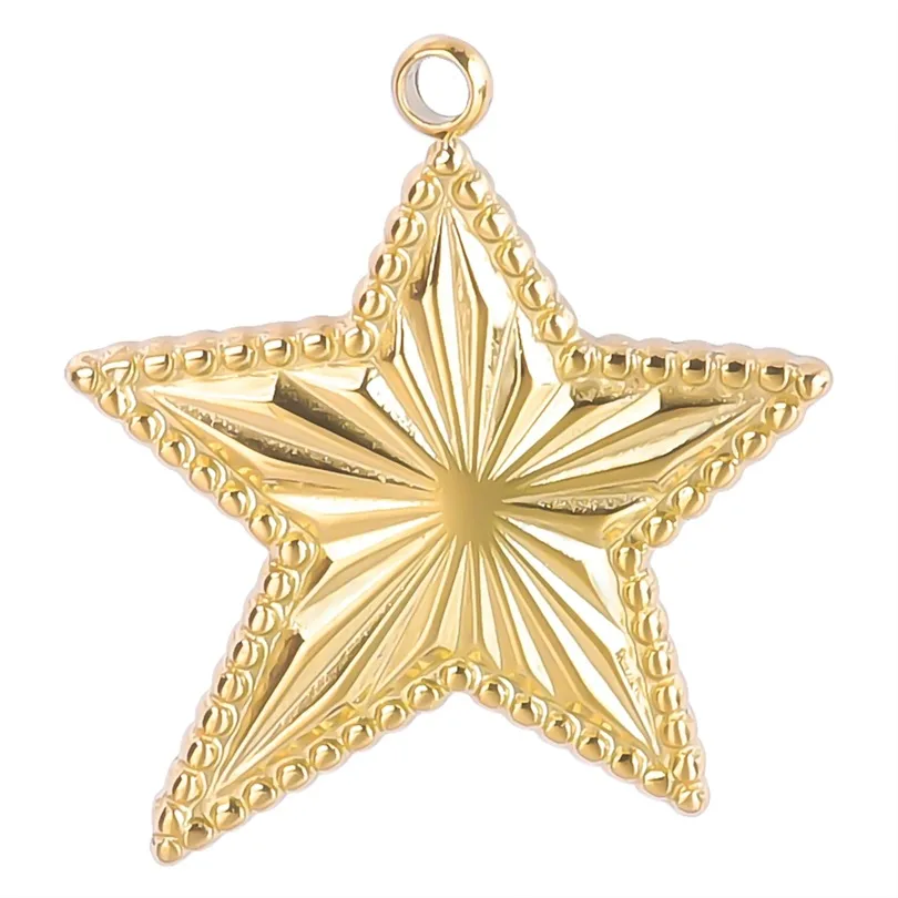 1 Piece 18 * 20mm Hole 1~1.9mm 304 Stainless Steel 18K Gold Plated Pentagram Polished Pendant display picture 6