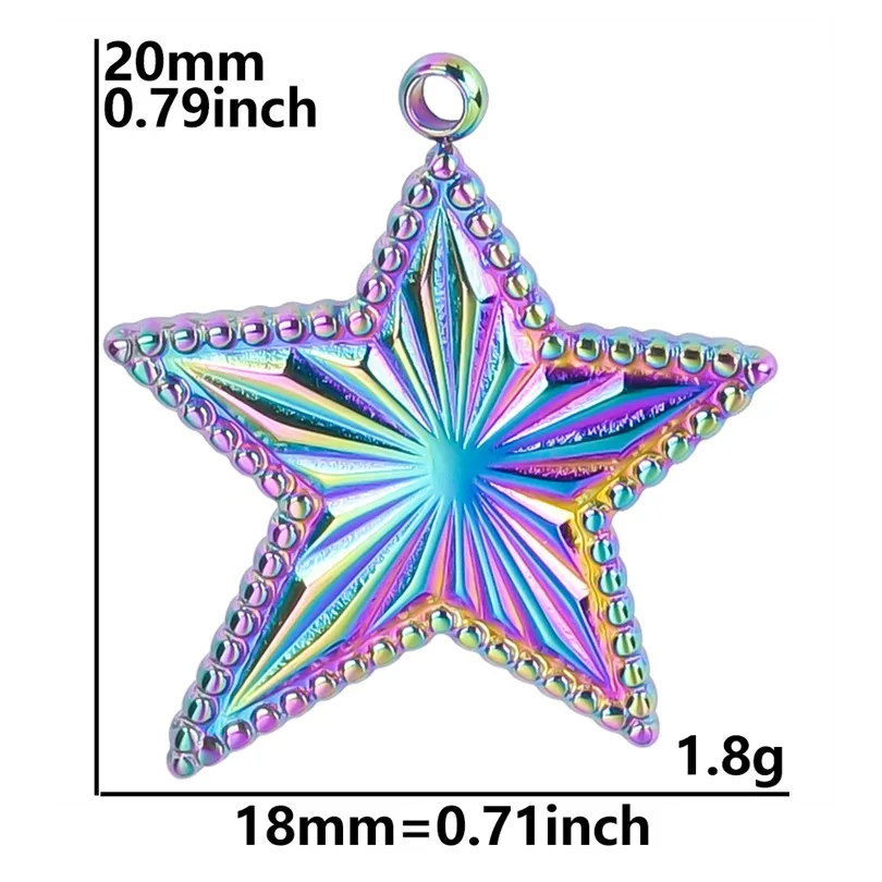 1 Piece 18 * 20mm Hole 1~1.9mm 304 Stainless Steel 18K Gold Plated Pentagram Polished Pendant display picture 8