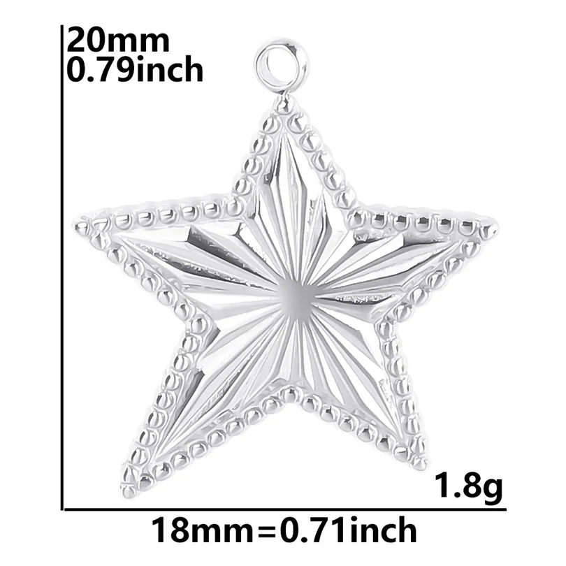 1 Piece 18 * 20mm Hole 1~1.9mm 304 Stainless Steel 18K Gold Plated Pentagram Polished Pendant display picture 9