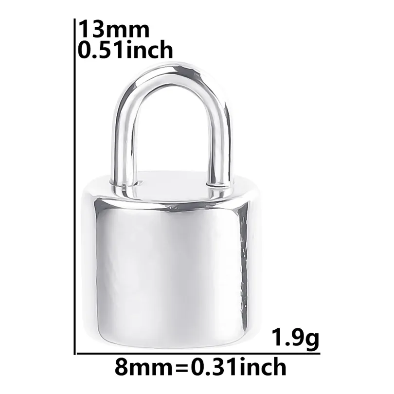 1 Piece 304 Stainless Steel Lock Pendant display picture 9