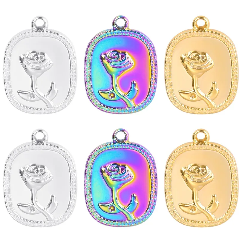 304 Stainless Steel Simple Style Classic Style Plating Flower Jewelry Accessories display picture 1