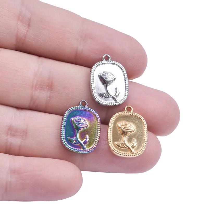 304 Stainless Steel Simple Style Classic Style Plating Flower Jewelry Accessories display picture 2