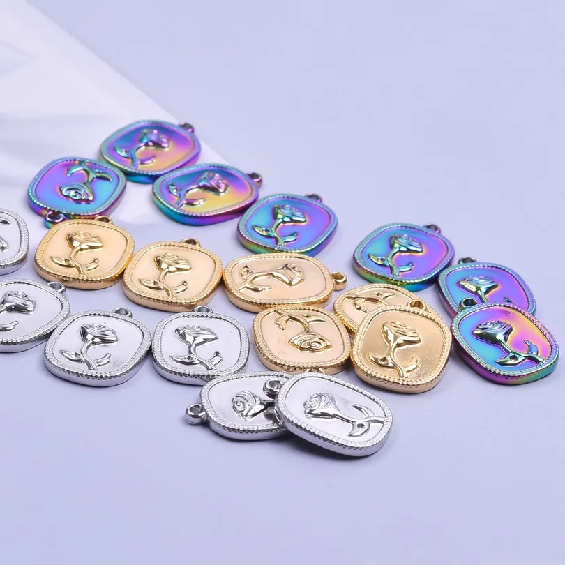 304 Stainless Steel Simple Style Classic Style Plating Flower Jewelry Accessories display picture 3