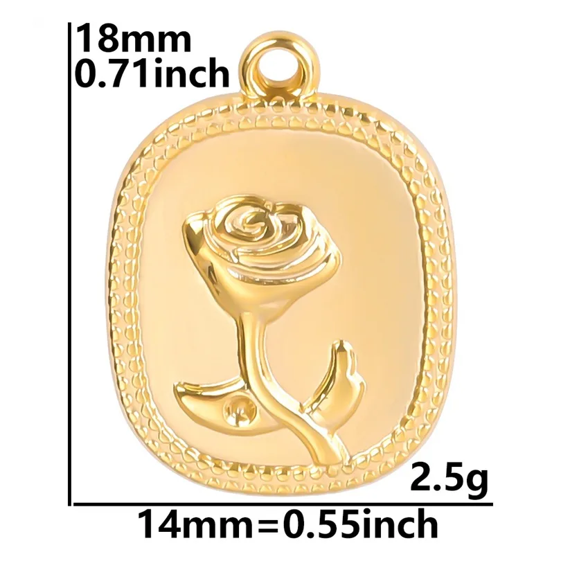 304 Stainless Steel Simple Style Classic Style Plating Flower Jewelry Accessories display picture 5