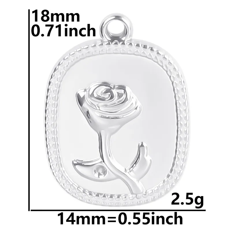 304 Stainless Steel Simple Style Classic Style Plating Flower Jewelry Accessories display picture 9