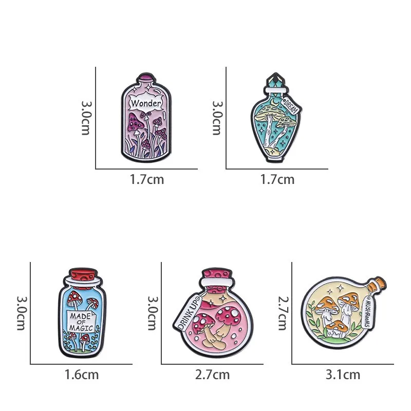 Cartoon Style Cute Cowboy Style Letter Bottle Mushroom Alloy Stamping Stoving Varnish Plating Unisex Brooches display picture 9