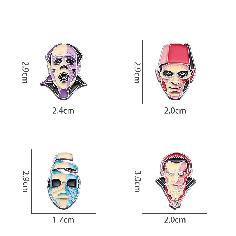 Cartoon Style Cowboy Style Demon Mask Alloy Stamping Stoving Varnish Plating Unisex Brooches display picture 10