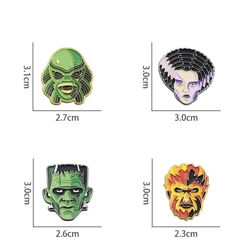 Cartoon Style Cowboy Style Demon Mask Alloy Stamping Stoving Varnish Plating Unisex Brooches display picture 11