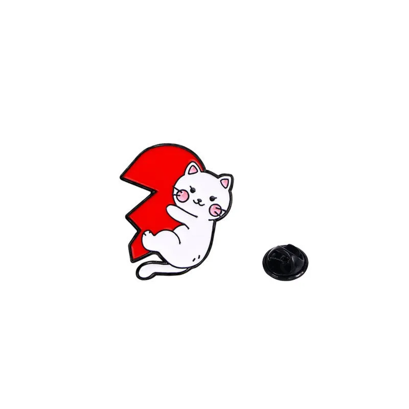Cartoon Style Cute Simple Style Heart Shape Cat Alloy Enamel Plating Unisex Brooches Collar Pin display picture 12