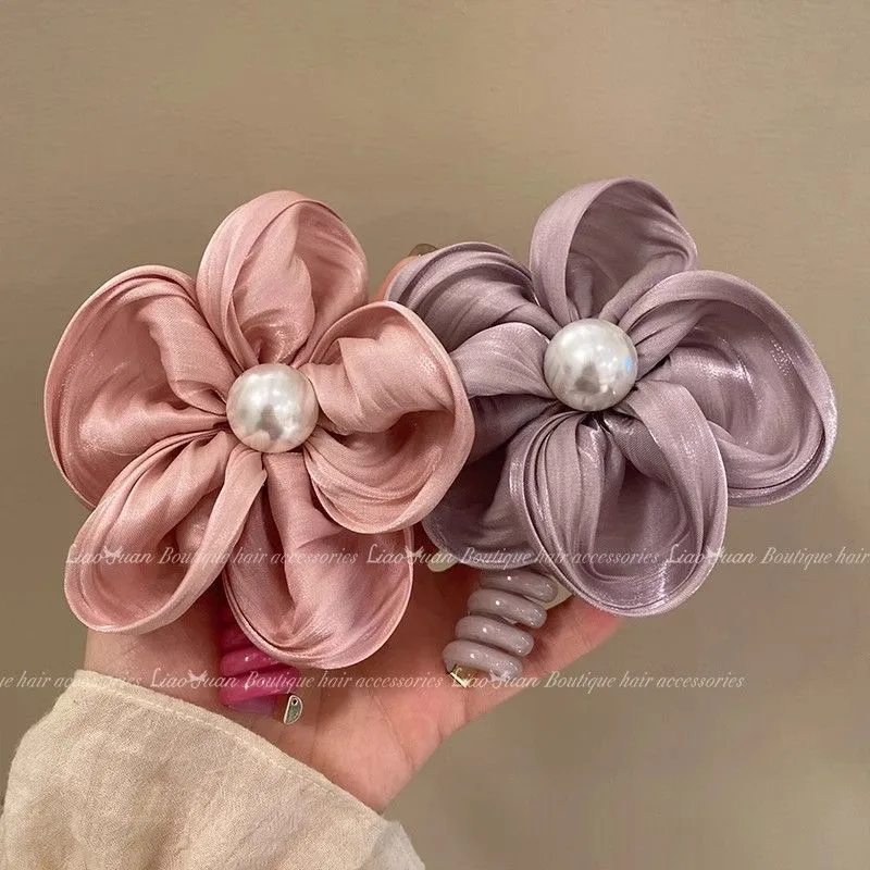 Women's Simple Style Flower Cloth Hair Tie display picture 2