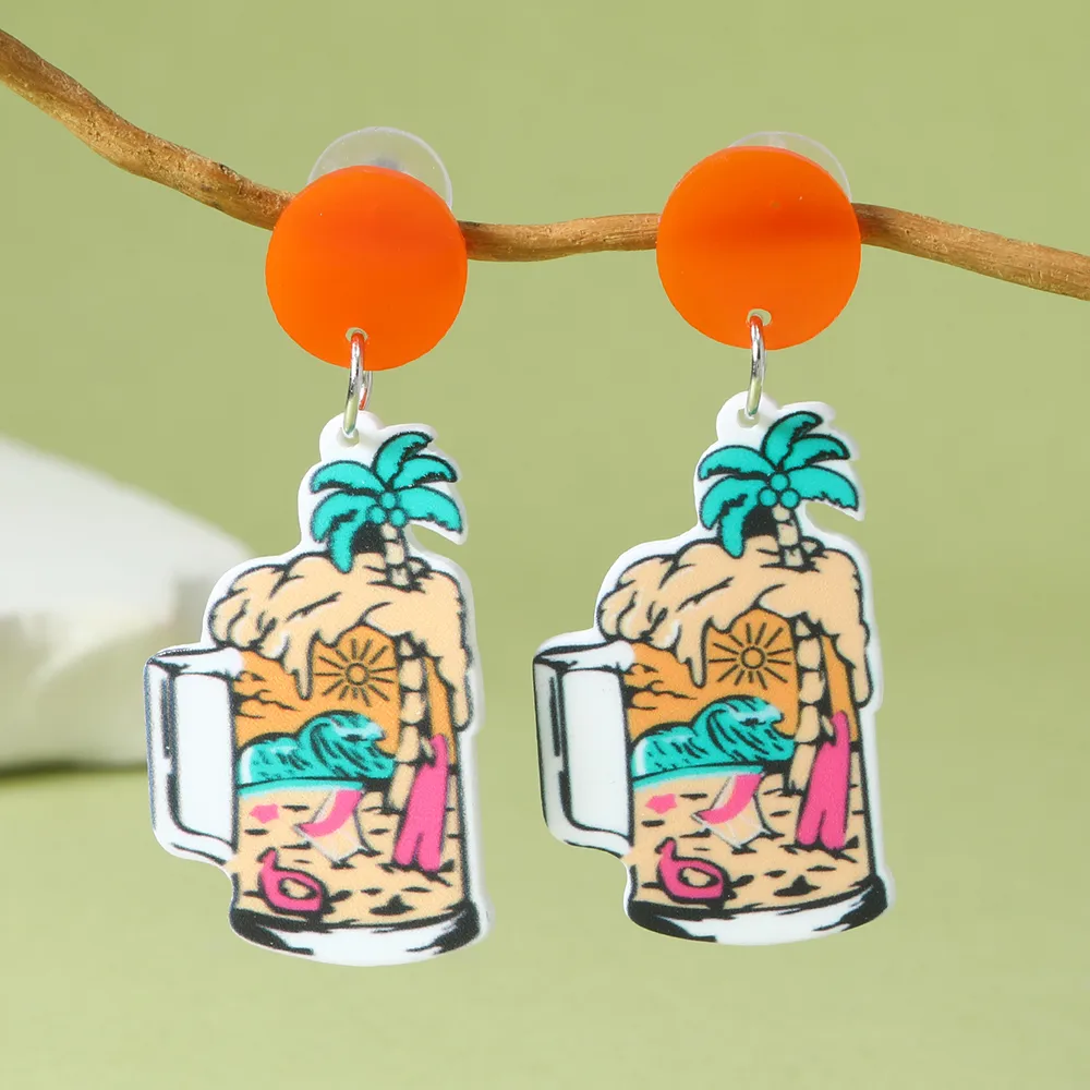 1 Pair IG Style Cute Book Letter Flower Painted Arylic Drop Earrings display picture 10