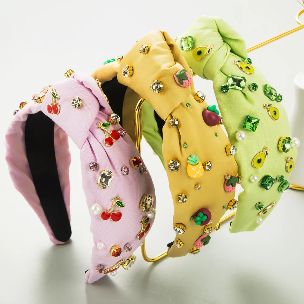 Women's Cute Sweet Fruit Alloy Glass Inlay Glass Hair Band display picture 2
