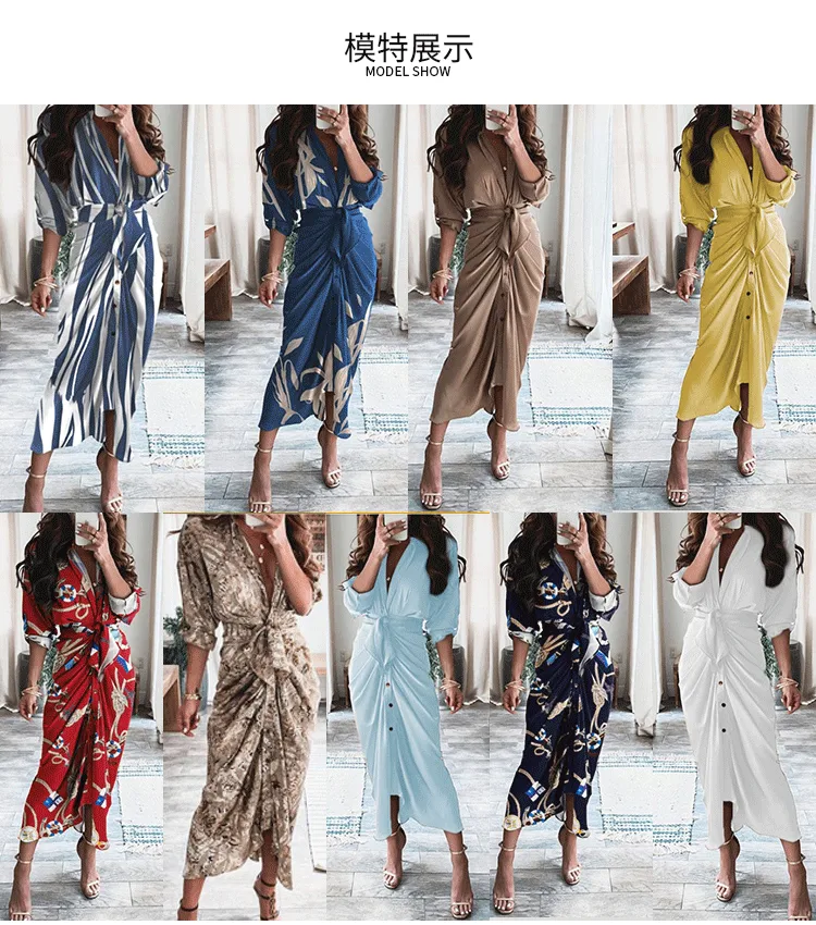 Women's Sheath Dress Bodycon Dress Elegant V Neck Straps Ruched Long Sleeve Stripe Midi Dress Business Date display picture 13