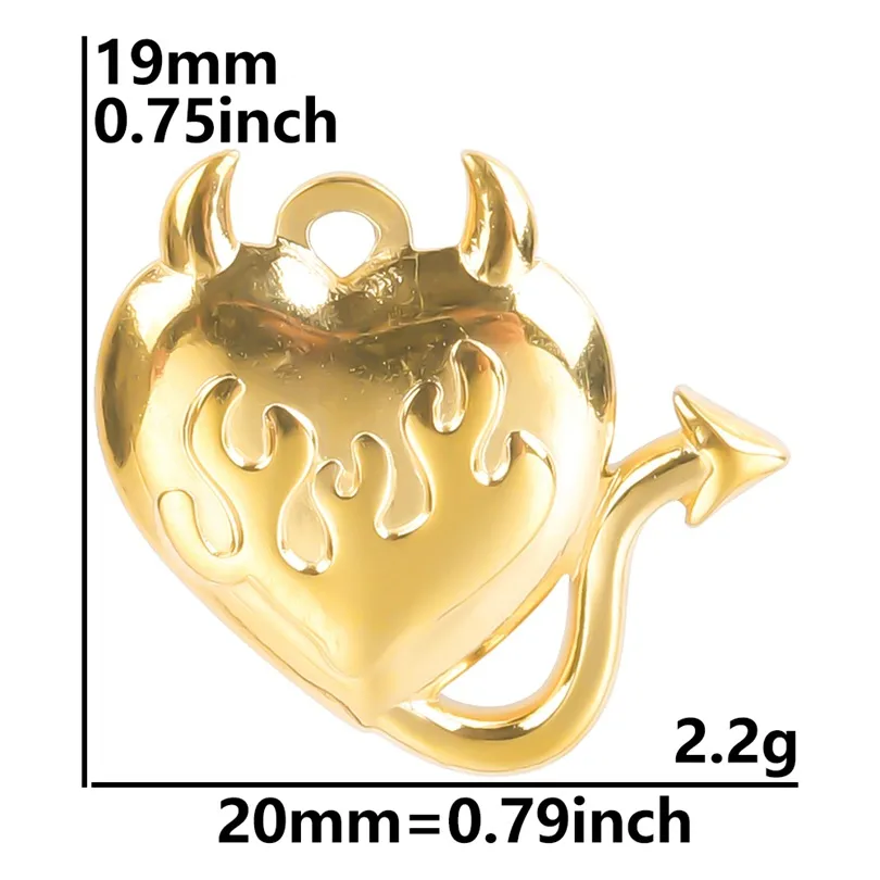 304 Stainless Steel 18K Gold Plated Basic Modern Style Classic Style Plating Geometric Demon Heart Shape Pendant Necklace display picture 8