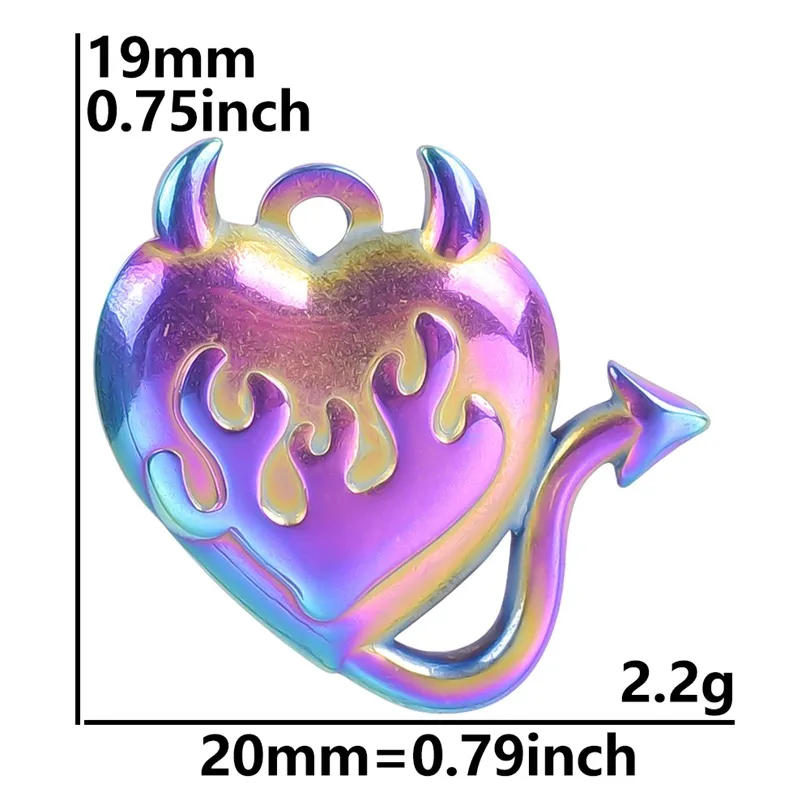 304 Stainless Steel 18K Gold Plated Basic Modern Style Classic Style Plating Geometric Demon Heart Shape Pendant Necklace display picture 12