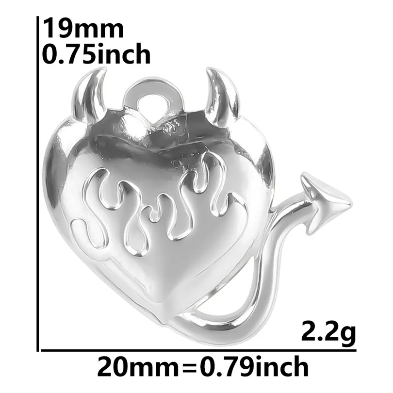 304 Stainless Steel 18K Gold Plated Basic Modern Style Classic Style Plating Geometric Demon Heart Shape Pendant Necklace display picture 15