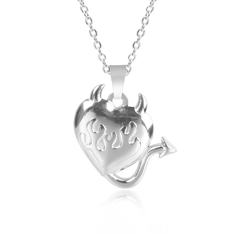 304 Stainless Steel 18K Gold Plated Basic Modern Style Classic Style Plating Geometric Demon Heart Shape Pendant Necklace display picture 16
