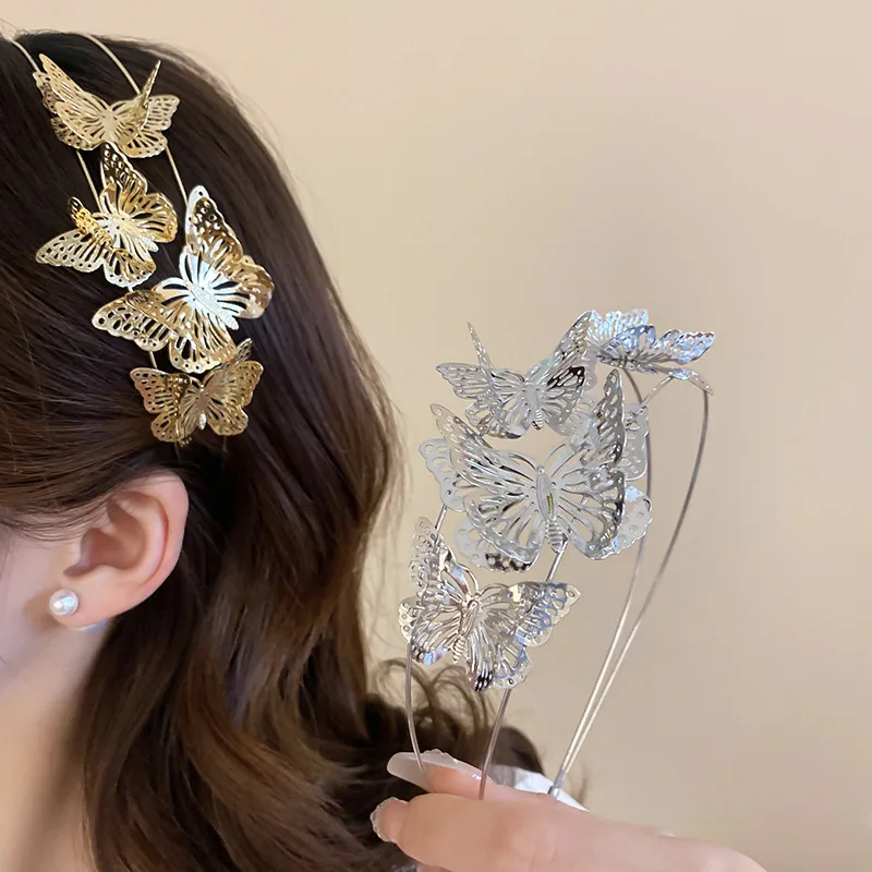 Women's Luxurious Simple Style Butterfly Alloy Hollow Out Hair Band display picture 1
