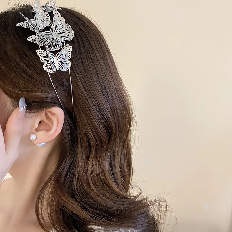Women's Luxurious Simple Style Butterfly Alloy Hollow Out Hair Band display picture 3