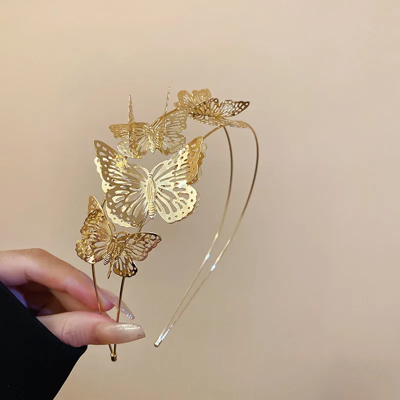 Women's Luxurious Simple Style Butterfly Alloy Hollow Out Hair Band display picture 5