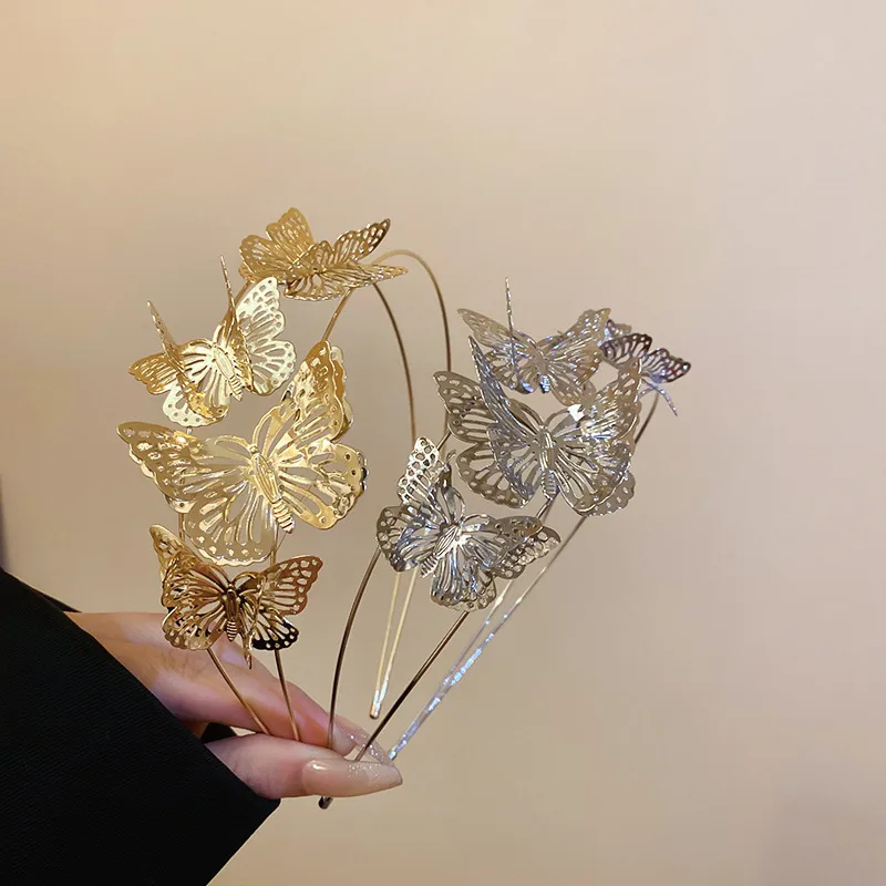 Women's Luxurious Simple Style Butterfly Alloy Hollow Out Hair Band display picture 7