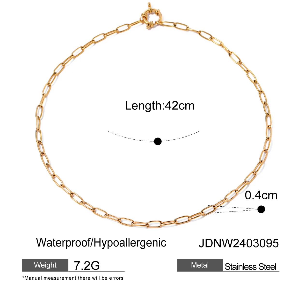 304 Stainless Steel 18K Gold Plated IG Style Solid Color Necklace display picture 1