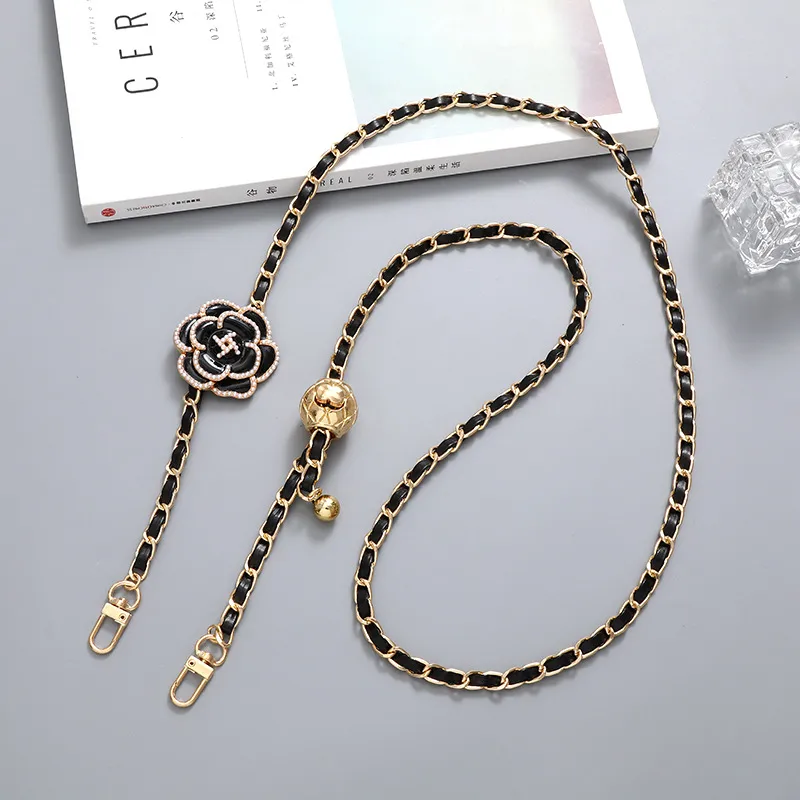 Sweet Simple Style Flower Pu Leather Enamel Inlay Pearl Bag Pendant Mobile Phone Chain display picture 3