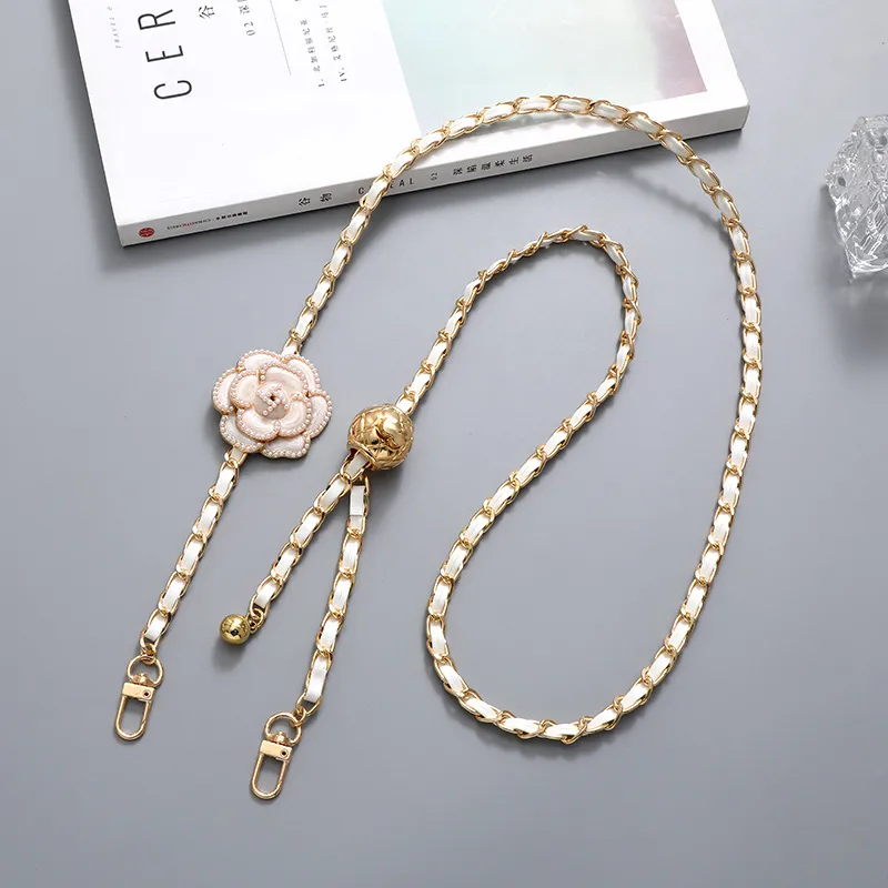 Sweet Simple Style Flower Pu Leather Enamel Inlay Pearl Bag Pendant Mobile Phone Chain display picture 4