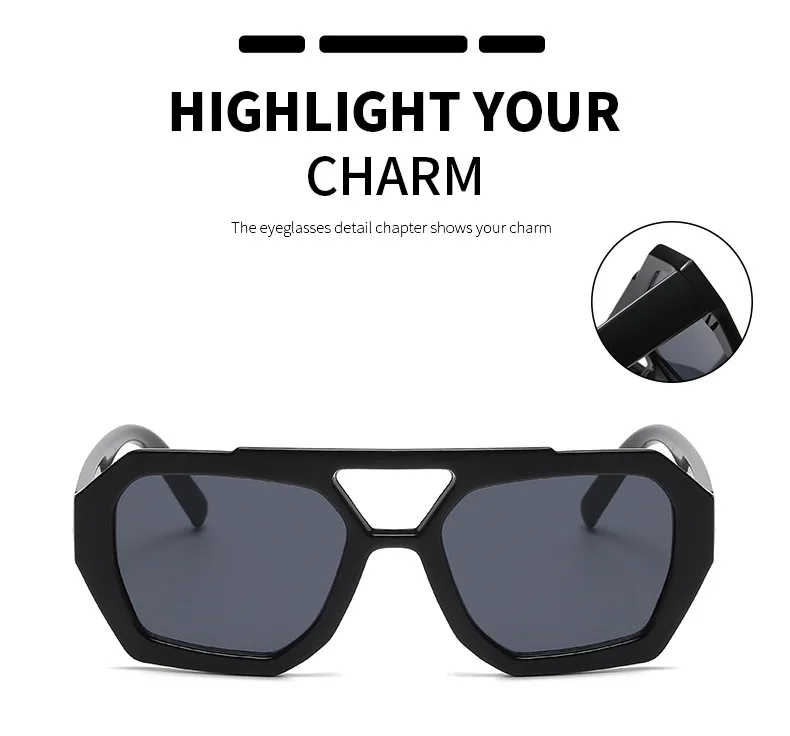 Casual Simple Style Solid Color Leopard Ac Polygon Full Frame Women's Sunglasses display picture 3