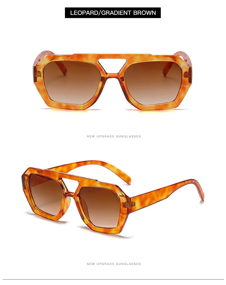 Casual Simple Style Solid Color Leopard Ac Polygon Full Frame Women's Sunglasses display picture 10