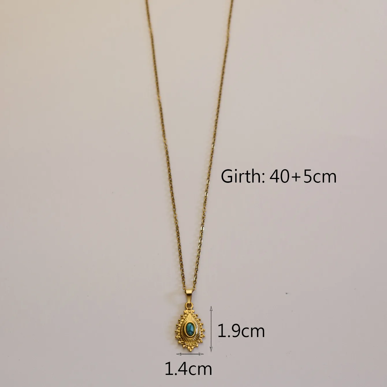 304 Stainless Steel 18K Gold Plated Simple Style Plating Inlay Sun Water Droplets Eye Natural Stone Pendant Necklace display picture 20
