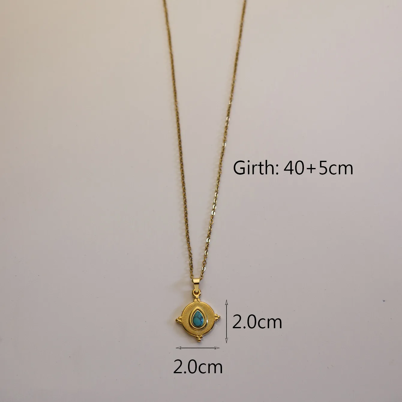 304 Stainless Steel 18K Gold Plated Simple Style Plating Inlay Sun Water Droplets Eye Natural Stone Pendant Necklace display picture 25