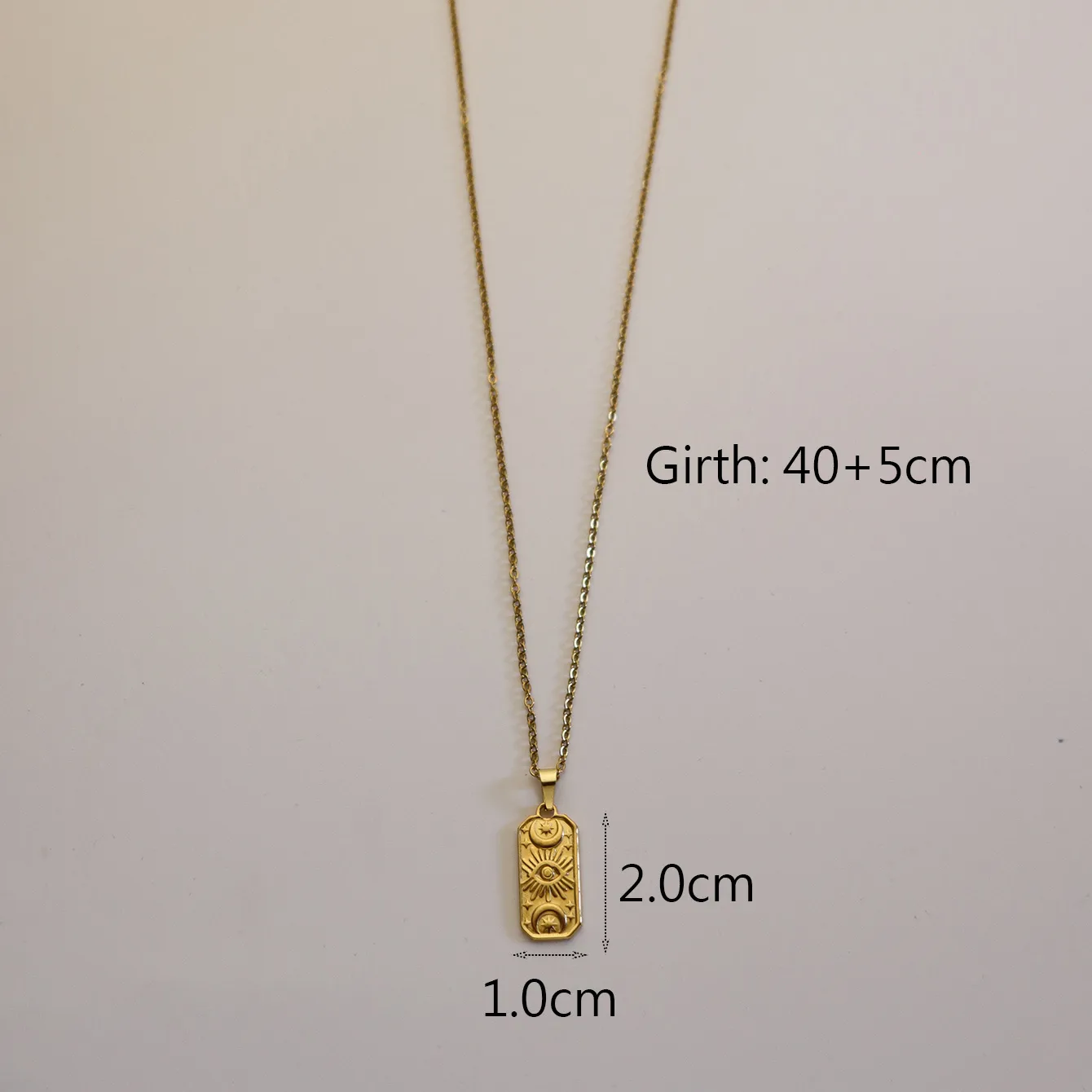 304 Stainless Steel 18K Gold Plated Simple Style Plating Inlay Sun Water Droplets Eye Natural Stone Pendant Necklace display picture 39