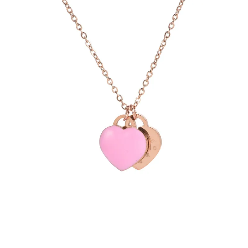 Titanium Steel 18K Gold Plated Casual Plating Heart Shape Acrylic Bracelets Necklace display picture 1