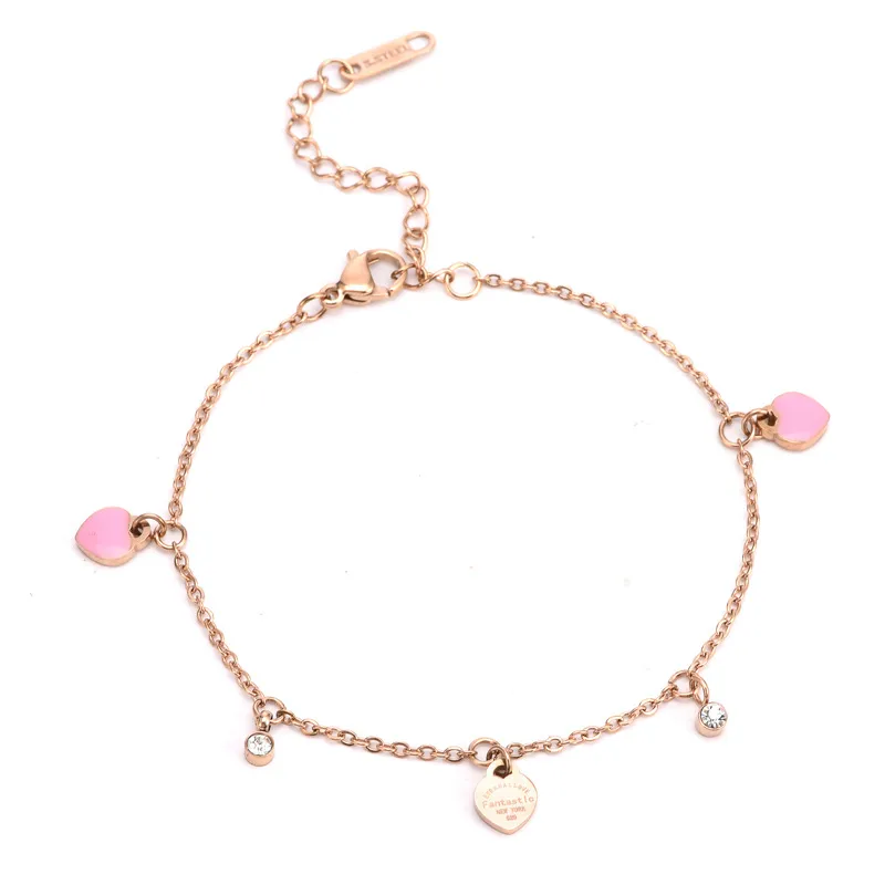 Titanium Steel 18K Gold Plated Casual Plating Heart Shape Acrylic Bracelets Necklace display picture 4