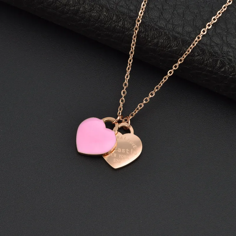Titanium Steel 18K Gold Plated Casual Plating Heart Shape Acrylic Bracelets Necklace display picture 6