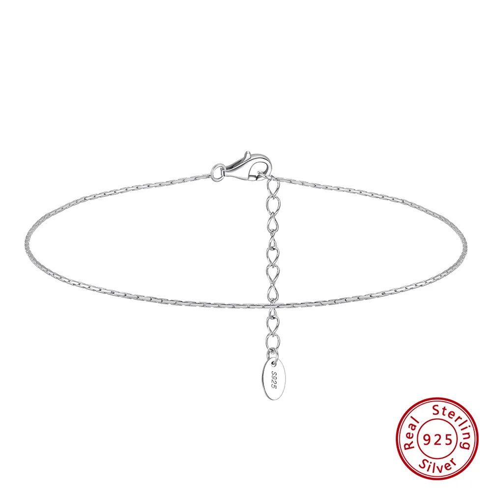 Simple Style Geometric Sterling Silver Polishing 14K Gold Plated White Gold Plated Women's Anklet display picture 2