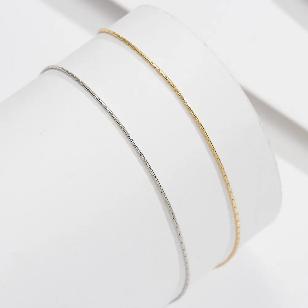 Simple Style Geometric Sterling Silver Polishing 14K Gold Plated White Gold Plated Women's Anklet display picture 4