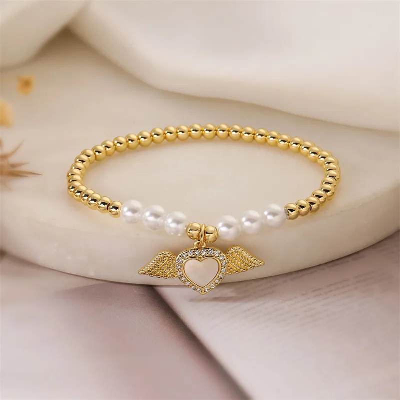 Copper Simple Style Shiny Plating Inlay Heart Shape Zircon Bracelets display picture 4