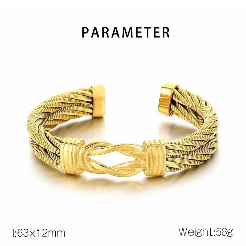 Hip-Hop Solid Color 304 Stainless Steel Men's Cuff Bracelets display picture 1