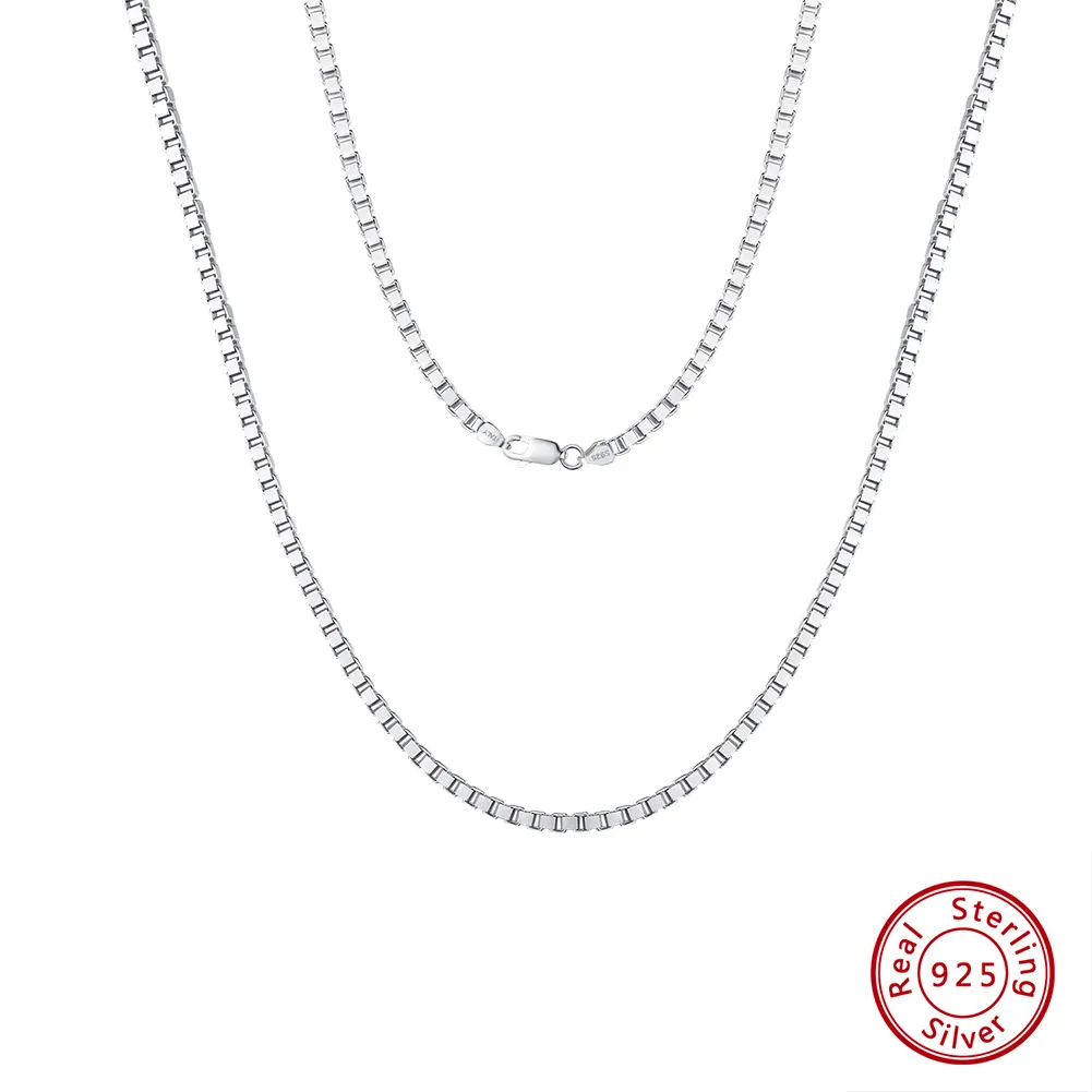 925 Sterling Silver Plated Chain Box Chain Plating Geometric Necklace display picture 1